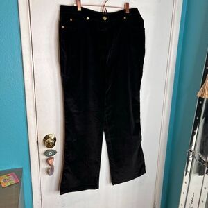 ST. JOHN Sport By Marie Gray Women's Black Velvet Cotton Blend Pants Size 12